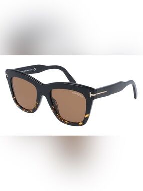 Tom Ford Black Cat-Eye Sunglasses with Gold Temple Accents